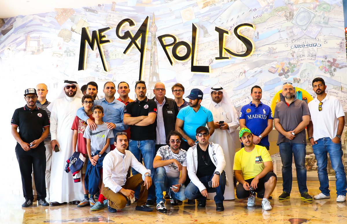 MegapolisQatar's tweet photo. A day well spent for these men from Porsche Club Qatar only here in Megapolis. #megapolis #F1Simulator #qatar #pcqtr https://t.co/MvDWNE6DsH