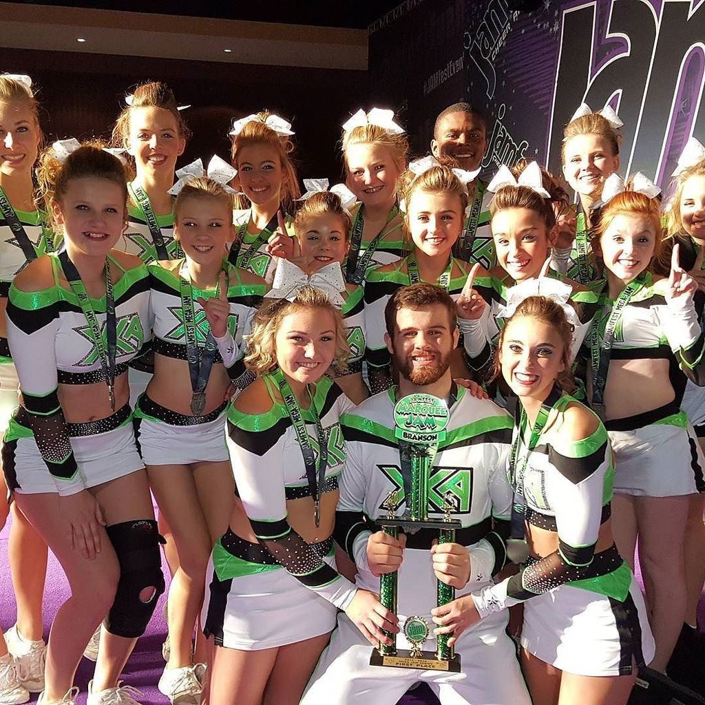xcacheer's tweet photo. Ready to watch these rockstars HIT today and take home a win! Let's go XCA Senior Coed! #xcacheer #jamlive @jambran… https://t.co/KFcDnEZ0hF