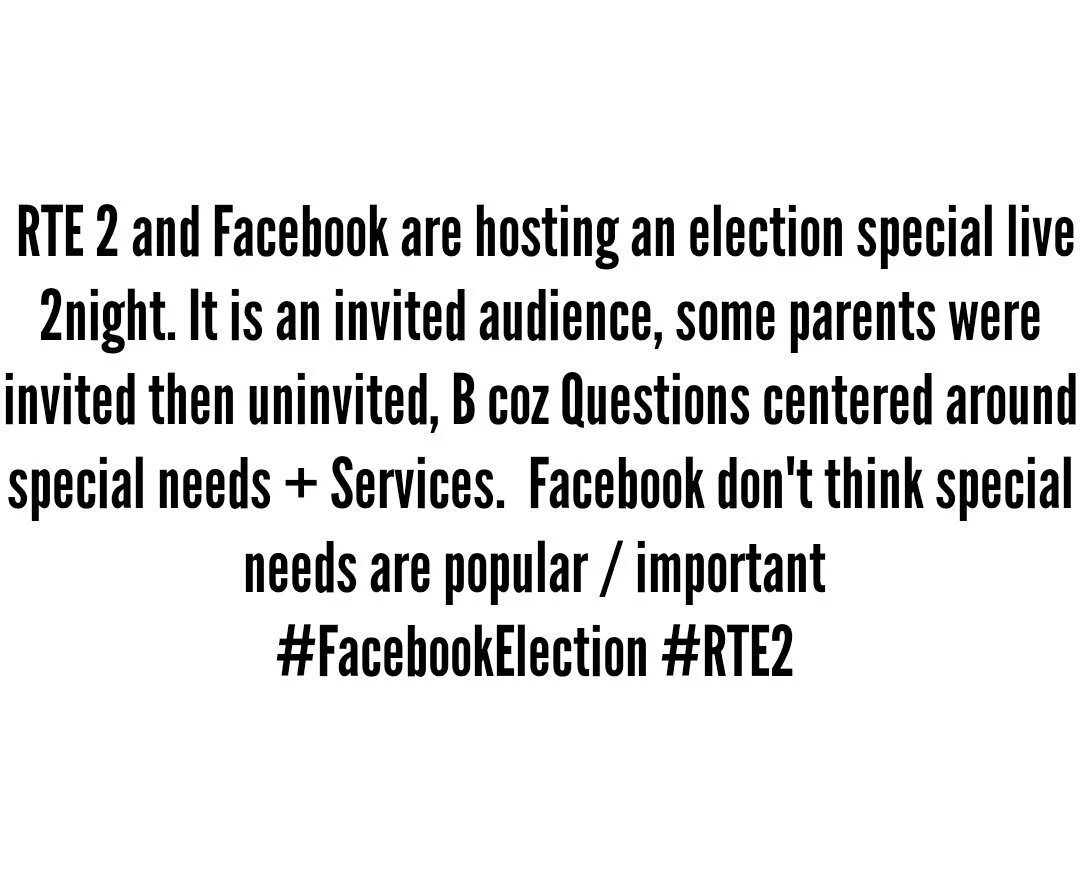 kokashouse's tweet photo. Censorship supported by RTE and Facebook.  #Cherishingallchildren #facebookelectionspecial https://t.co/GyUPB32IOk https://t.co/V3ae1iuh48