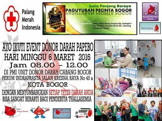 #INFO #Dondar #Bogor |6 Maret 2016 | 08.00 - 12.00 | PMI Unit Donor Darah Cab. Bogor.Jl. Kresna Raya 43A | @june3gi