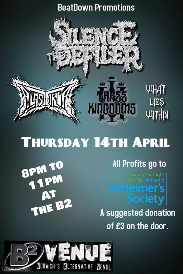 FragmentUk's tweet photo. #Norwich gig supporting Alzeimers Society 14th April @B2Venue 
@What_Lies_ @STDband
@AlastoriaUK @ThreeKingdomsUK https://t.co/OYTEf9ta08
