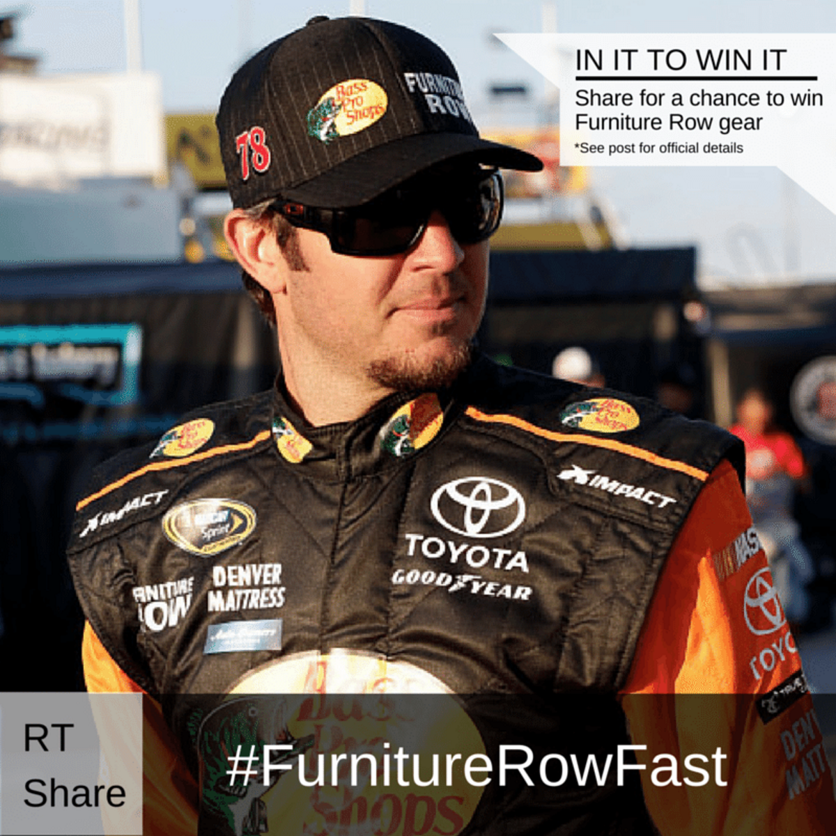 FalciAdaptive's tweet photo. Retweet to win using #FurnitureRowFast to score 78 gear! 
We'll pick 1 winner at random after the #Daytona500. https://t.co/SThm1leqSx