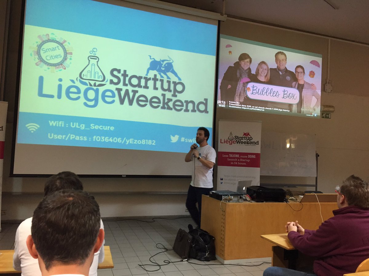 tarikhennen's tweet photo. Les pitchs commencent: bonne chance à tous les participants #swliege @Gotoro https://t.co/NhsCYugykL