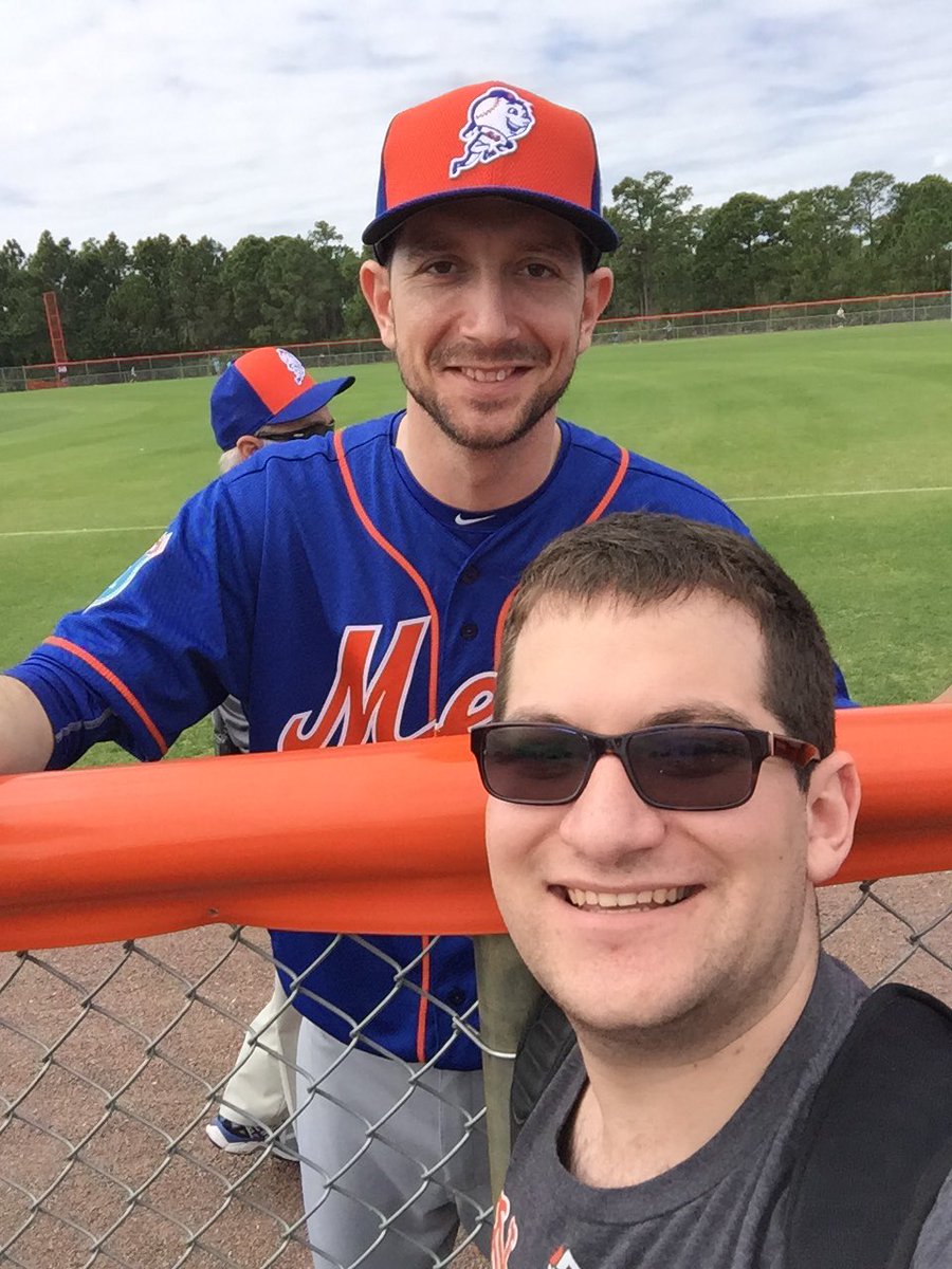 AaronHowie's tweet photo. My first spring training ever. Definitely one of the highlights right here. Thanks @jerryblevins @Mets #MetsST https://t.co/5qKJn1zn1B