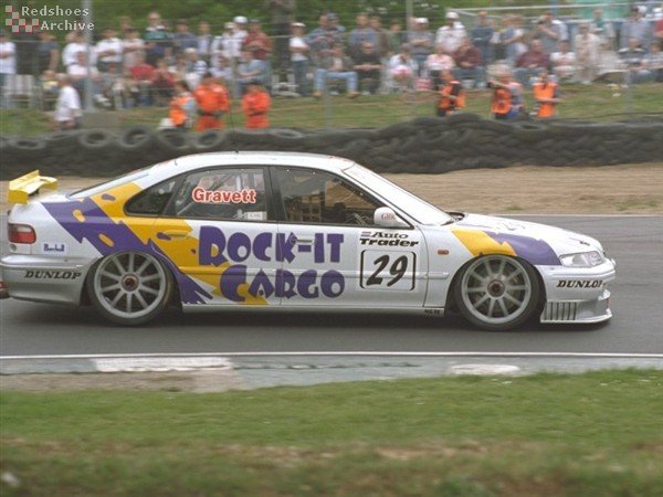 29 days to go until the start of the #BTCC Season ✊ @RobbGravett in his Honda Accord at @Brands_Hatch (Photo: Redshoes Archive)