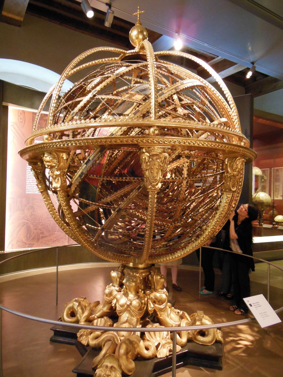 Ada_Palmer's tweet photo. Gift for a duke: 10 foot Armillary Sphere in gilded wood, 1493. #histotypix Florence, Museo Galileo https://t.co/YwA5belmNF