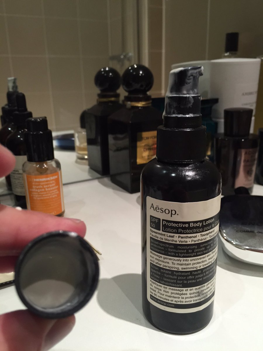 PaulMacca1976's tweet image. Our sun cream from @aesopskincare is the only product that isn't great. Leaks everywhere #badpackaging