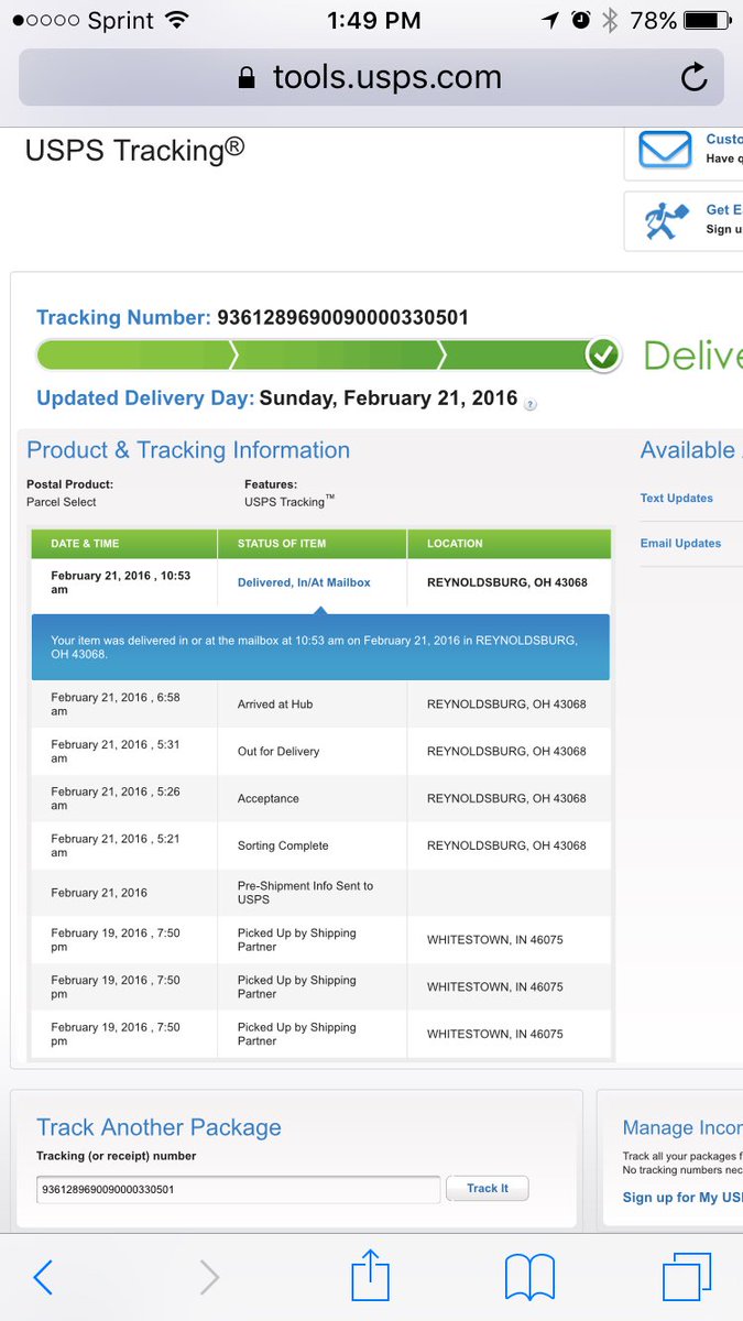 RissAdventures's tweet image. Or @USPS lied to me...as usual. #EmptyMailbox #EmptyPorch #FalseScans