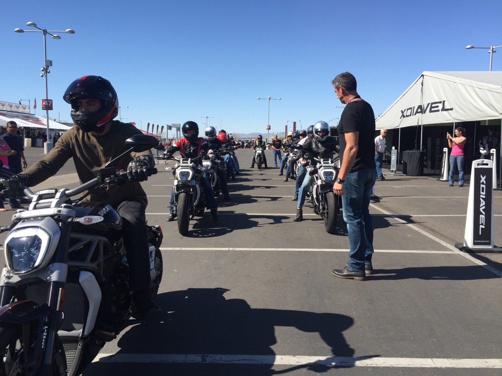 EatSleepRIDE's tweet photo. XDiavel 156 hp with power launch; demo rides have room for standby today at #PhoenixIMS @MotorcycleShows until 4pm! https://t.co/qCwtNZo5Sn