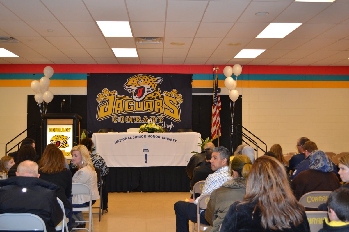 DrDScience's tweet photo. Successful NJHS Induction. Great to see students past and present! #conradyjaguars https://t.co/4o3eFG2wDn