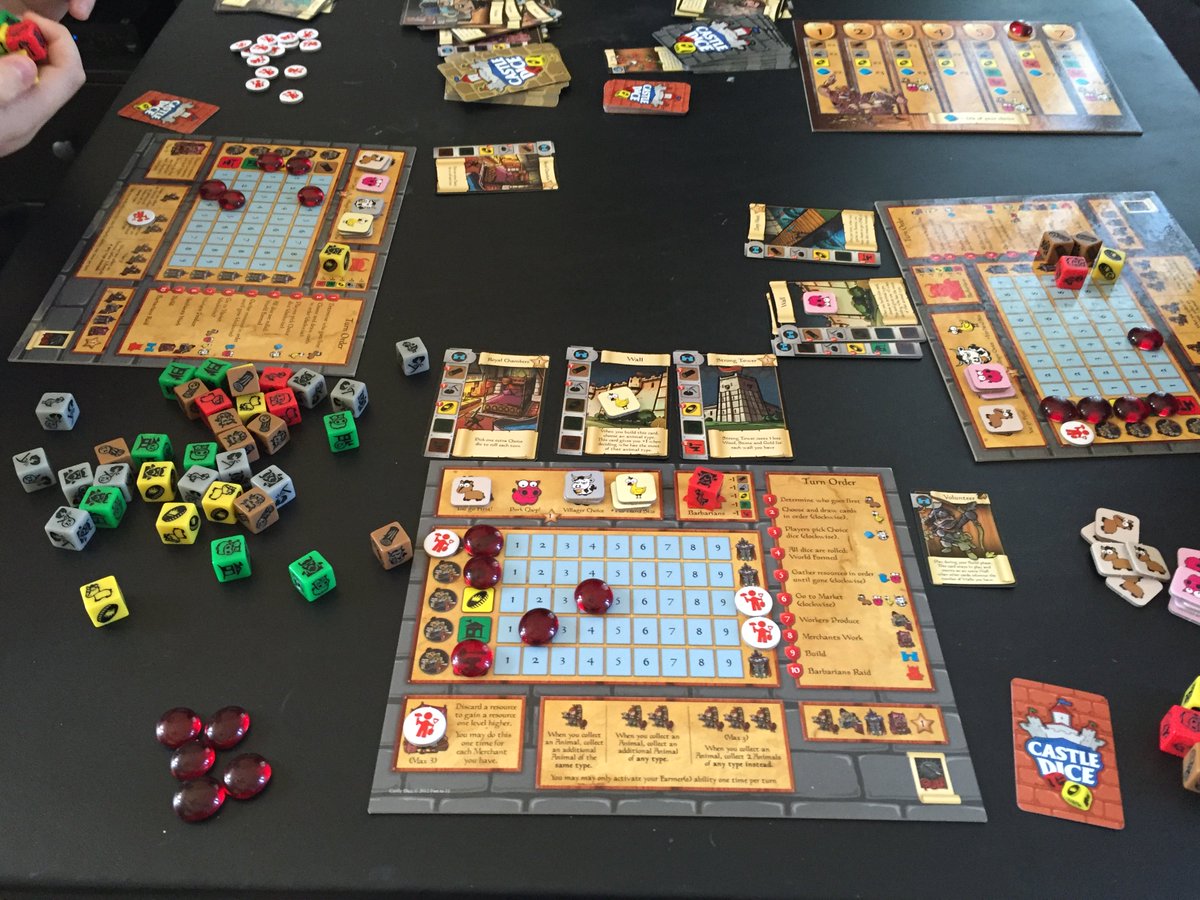 gsyferd's tweet photo. Breaking out #CastleDice after too long of a hiatus. @Fun_To_11 #boardgame https://t.co/0zEyImSy3v