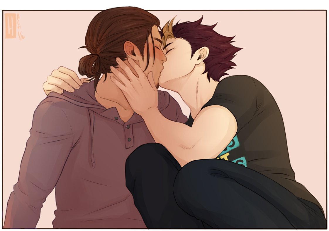 â€œ"Asahi, you always blush when I kiss you...you nervous?"...