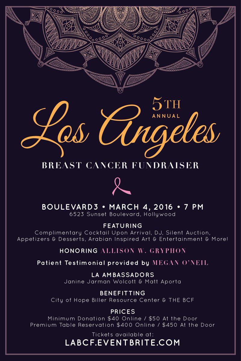 YourDragonFire's tweet photo. #SocialGoodSunday: #LosAngeles #SaveTheDate & Join @thebcf for their 5th Annual #LABCF- Fri March 4th! #breastcancer https://t.co/8tGdoHeiaJ