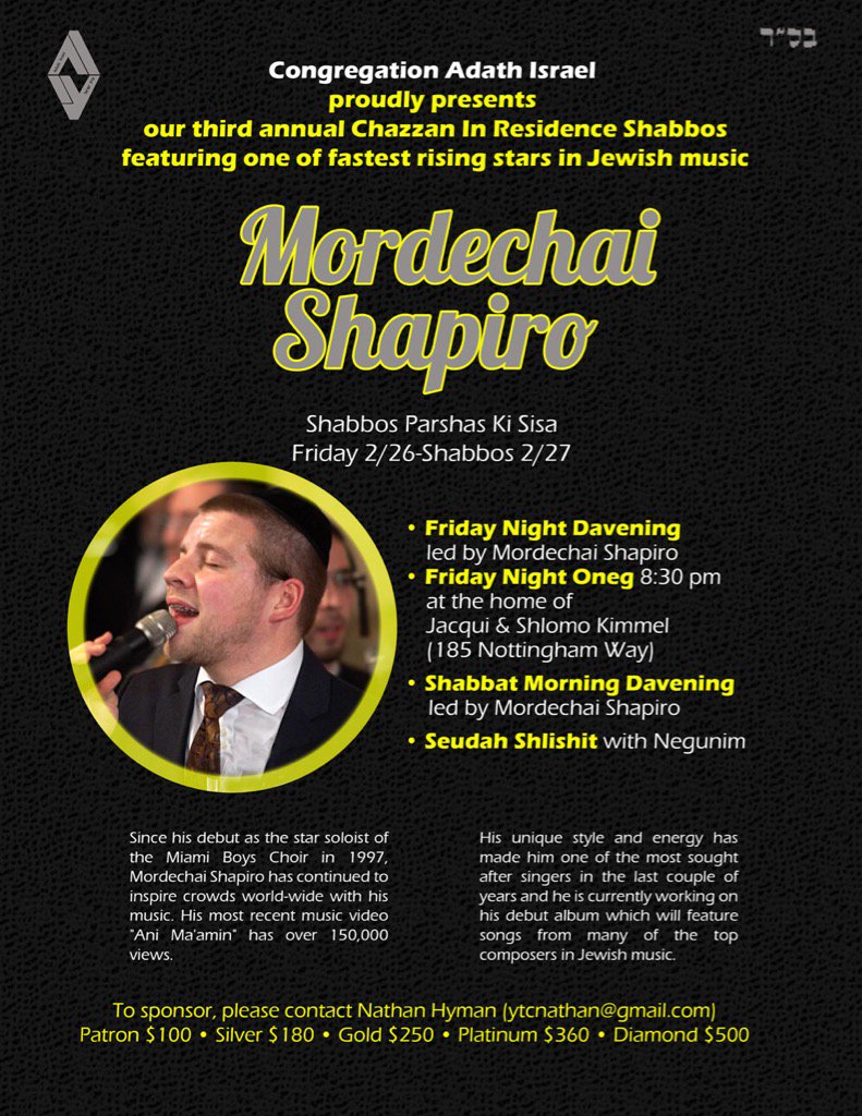 MarkFeit's tweet image. Looking forward to shabbos with @MordyShapiro