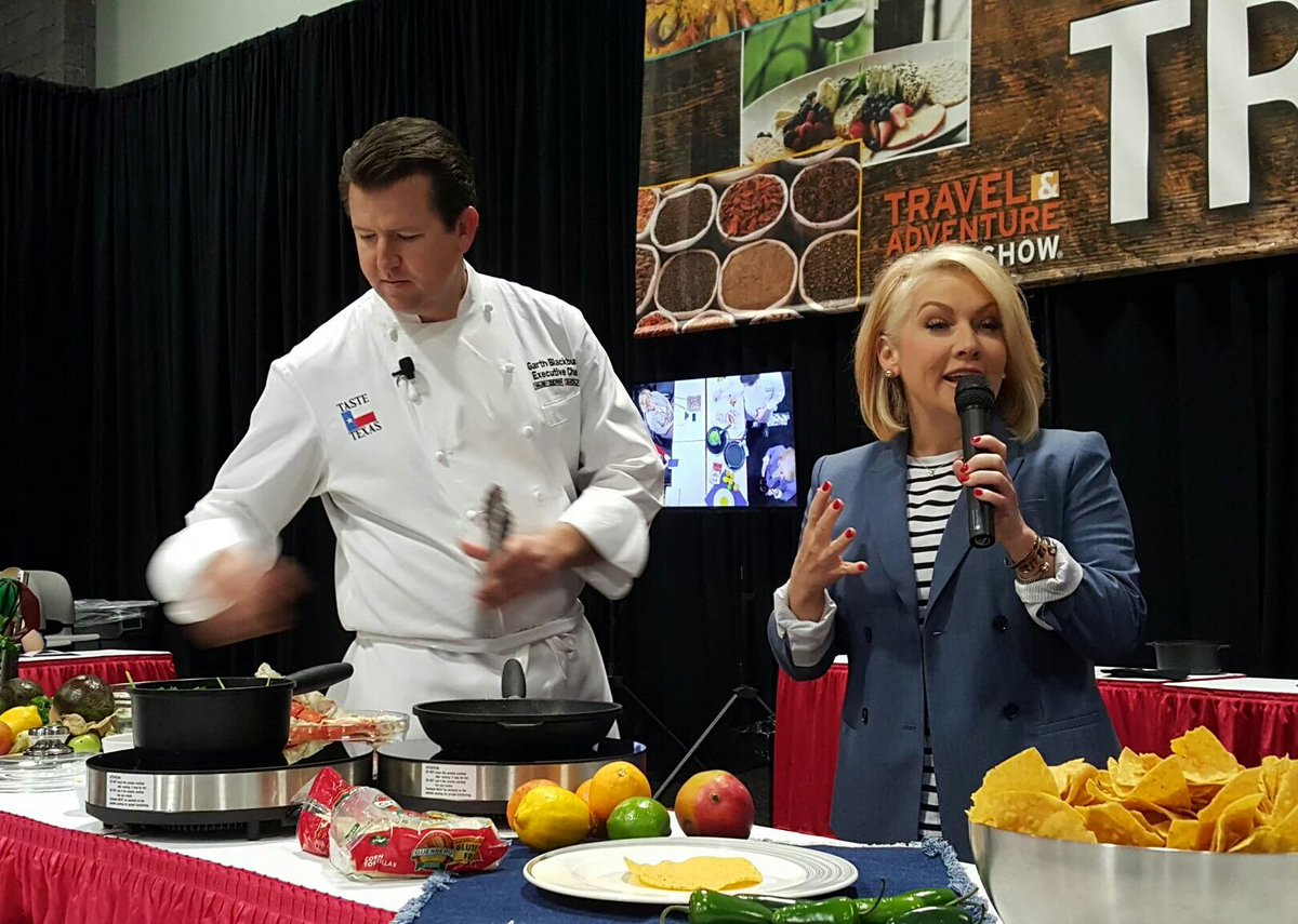 TastefulTravlr's tweet image. Yum! Loved watching @AmyKushnir &amp;amp; @garth_blackburn #TasteTexas #cooking seafood tostadas #DCTravelShow