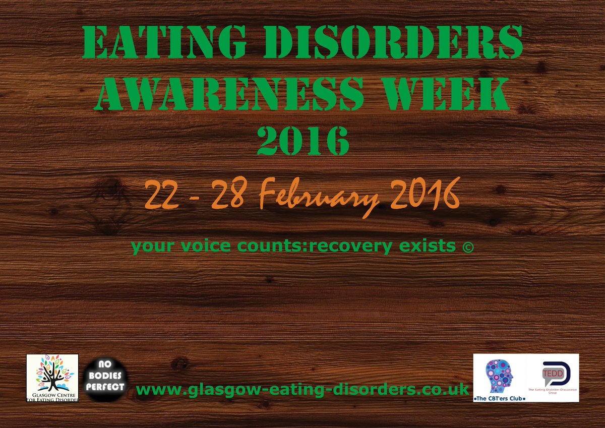 TalkingEDsScot's tweet image. #EDAW2016 #EDAwarenessWeek #EatingDisorders #support #psychotherapy #cbt #glasgow #scotland #mentalhealth #gced