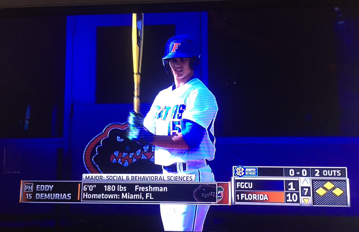 miamikilliansr's tweet photo. Killian alum Eddy Demurias - 1st at bat as a Florida Gator. #GoGators @MiamiSup @KillianAthletic @killianball https://t.co/cvQJMOi8CW