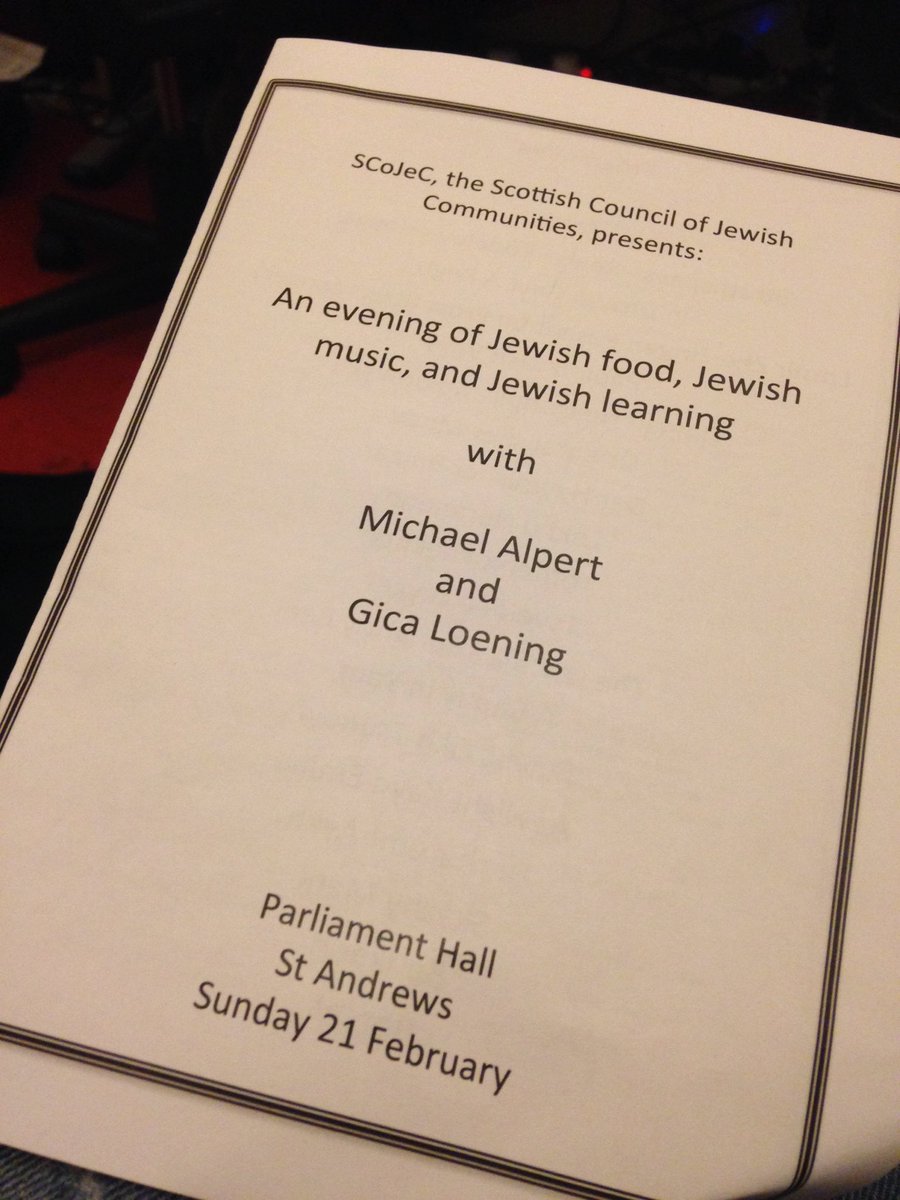 A big thanks to <a href="/SCoJeC/">Jewish Council of Scotland - JCoS</a> for a wonderful evening of music!