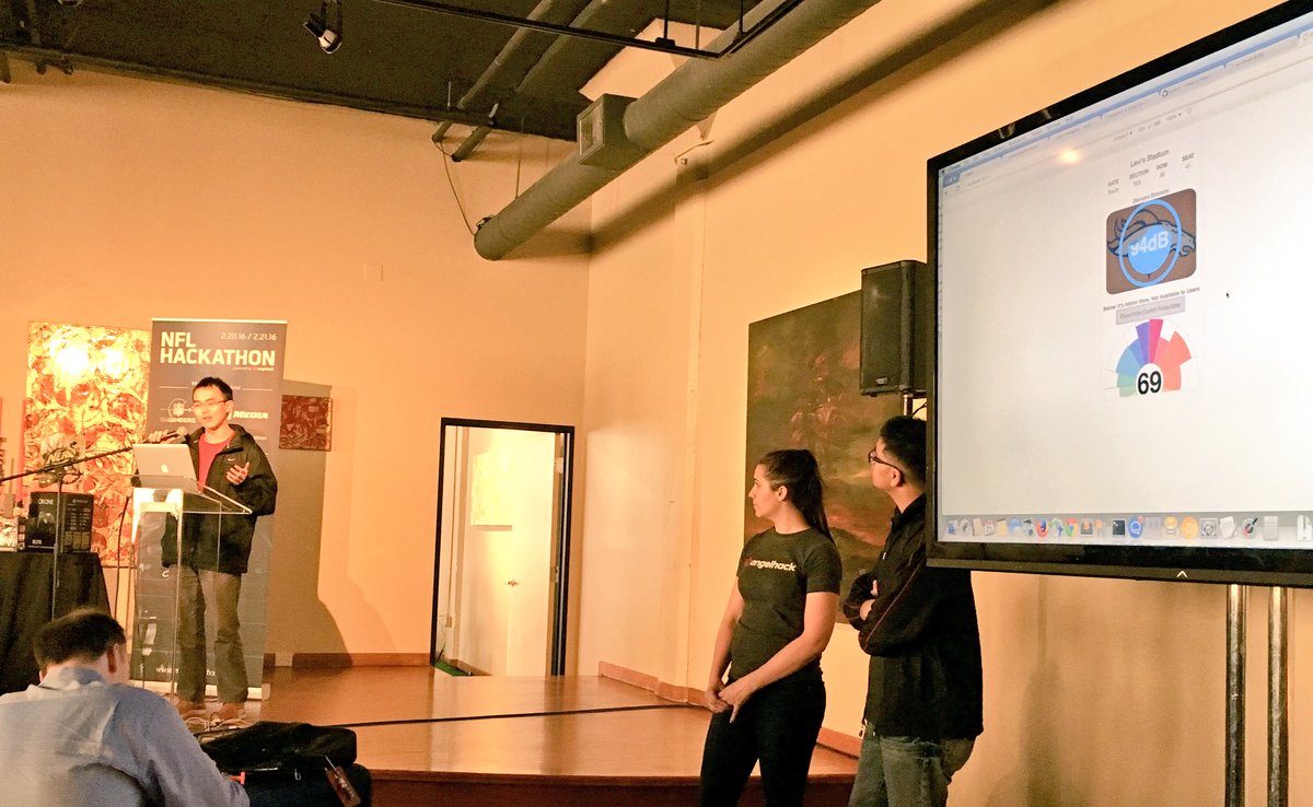 AngelHack's tweet photo. Game Changer aims to let audiences be a part of the game story, letting them anticipate great plays. #NFLhackathon https://t.co/ES0PpufsPO