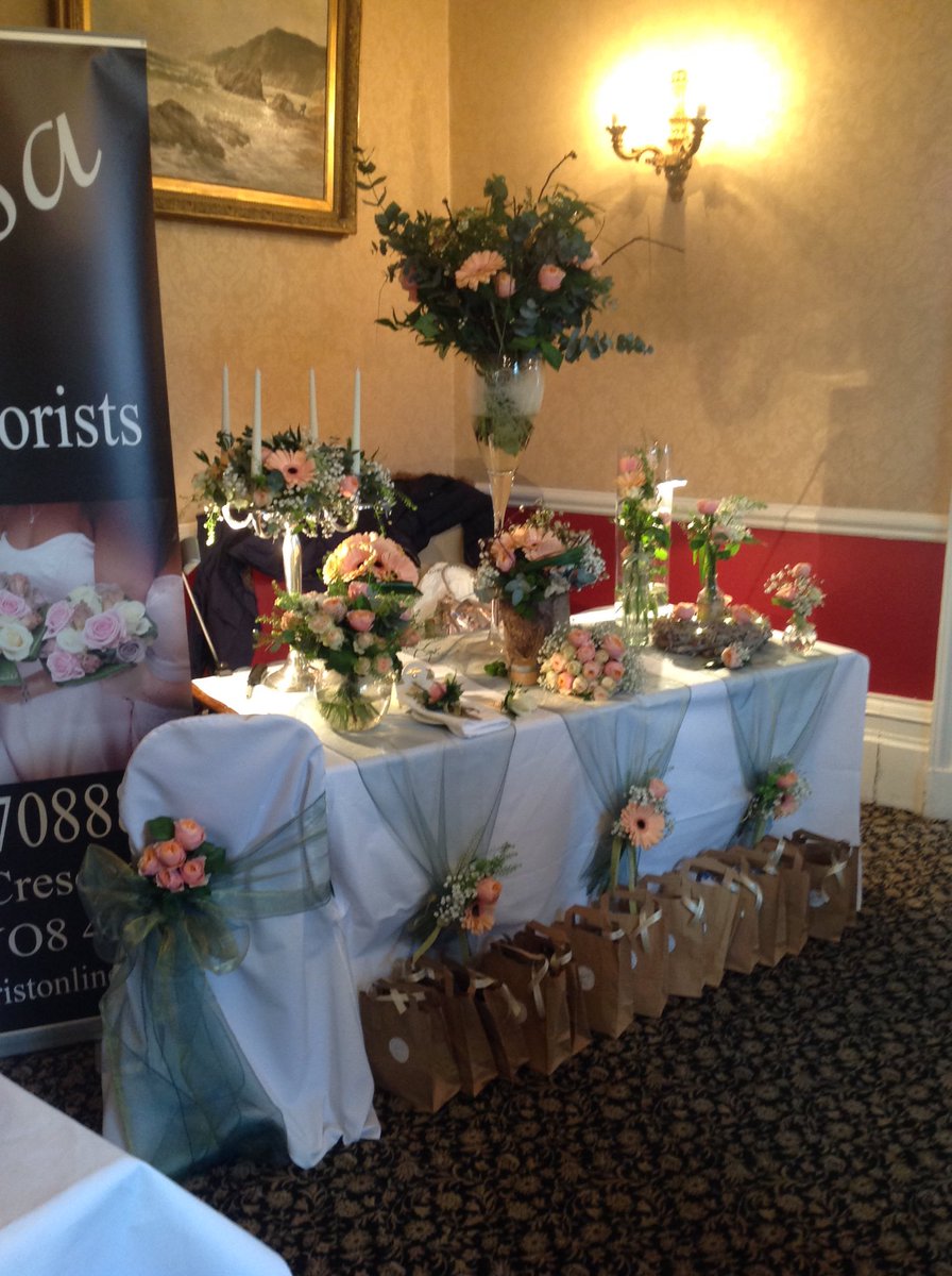 Great wedding fair @MonkFrystonHall  today #garlands #weddingflowers #vintagestyle #cakes #photography #Stationery