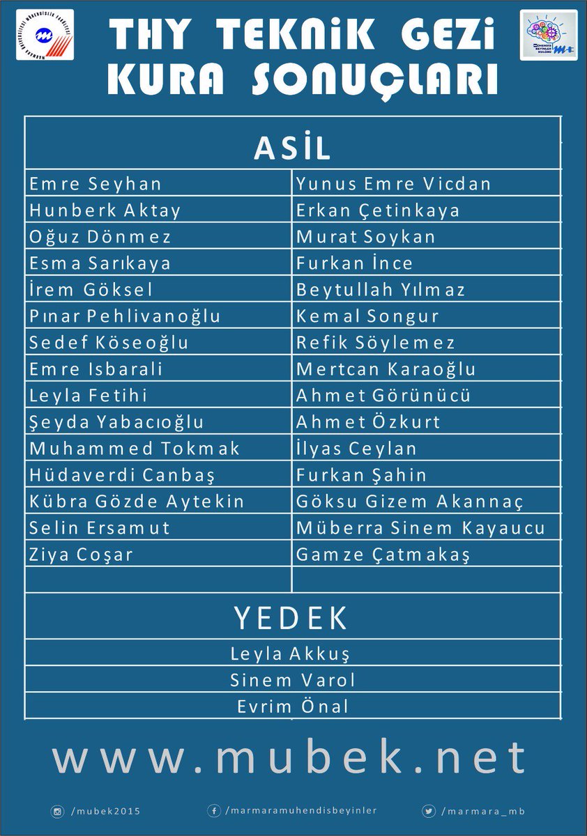 marmara_mb's tweet photo. Kazanan arkadaşlarımızın gezi için gerekli belgeleri Pazartesi saat 16:00'ya kadar bizlere ulaştırması gerekmektedir https://t.co/zlpSECSM1o