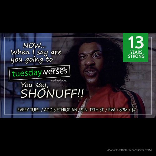 This week #tuesdayverses at <a href="/AddisRVA/">Addis Ethiopian</a>, 8pm, $7 all night! WE LIVE LOVE :)