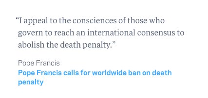 .@PONTIFEX calls for worldwide abolition of death penalty https://t.co/V1kxyhGCVh https://t.co/dqYKh<a class="tags" target="_blank" title="On Twitter" href="/?out=eyJ0eXAiOiJKV1QiLCJhbGciOiJIUzUxMiJ9.eyJpYXQiOjE3MjY2NTgwMDgsImlzcyI6InR3cG9ybnN0YXJzLmNvbSIsIm5iZiI6MTcyNjY1ODAwOCwiZXhwIjoxNzU4MTk0MDA4LCJyZWRpcmVjdF91cmwiOiJodHRwczovL3R3aXR0ZXIuY29tL1BPTlRJRkVYIn0.qNjUaNoc5latMUqzUC36UySYwkNutCtCYDMyxWNQp9nbjjlEeCkxtHXq4DPNnOj-6jdVBD32q2N6UA59SJt2ew">@PONTIFEX</a>