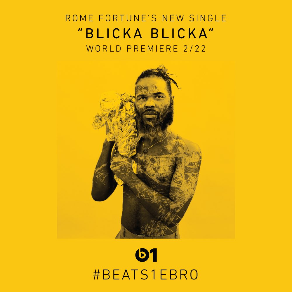 FoolsGoldRecs's tweet photo. 🌎 Tomorrow @RomeFortune "Blicka Blicka" World Premiere on @beats1 @oldmanebro #JeromeRaheemFortune OUT FRIDAY https://t.co/OC3KBRah7P