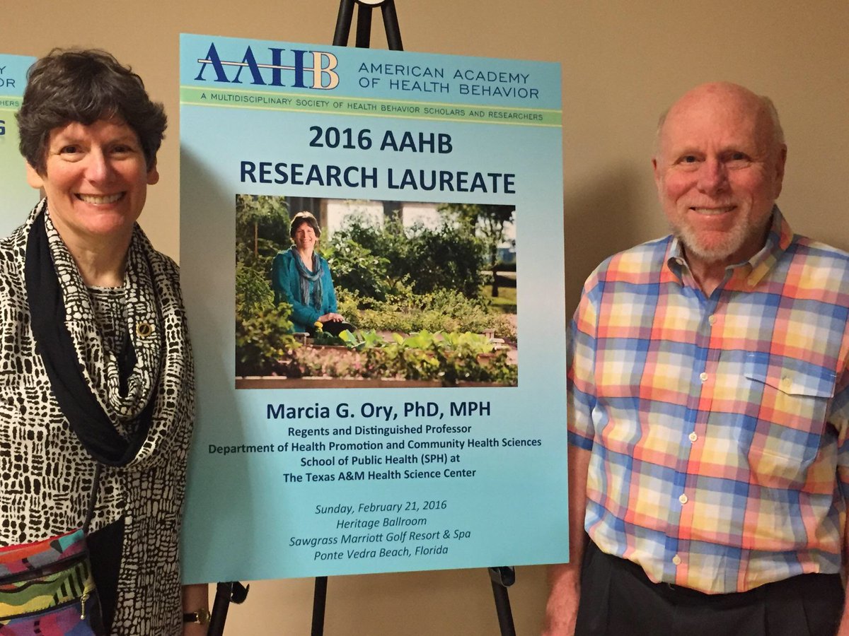 AAHB_org's tweet photo. Congratulations to Dr. Marcia Ory on receiving the #AAHB2016 Research Laureate Award! https://t.co/p9r9CgwnS3