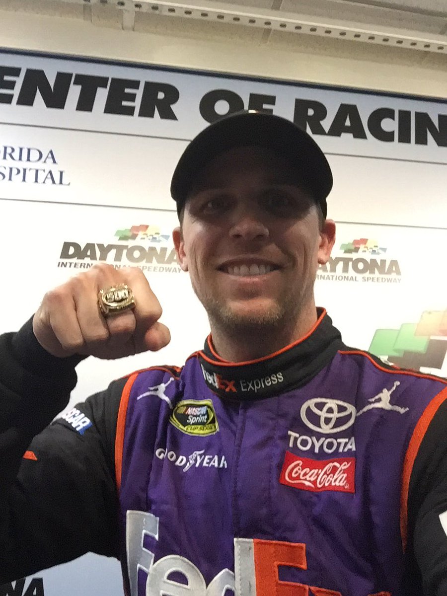 NASCAR's tweet photo. "Hey guys, @dennyhamlin here! How 'bout that win?? Now let's answer some questions!" -- DH 

#AskHamlin https://t.co/MPOOIODLjn