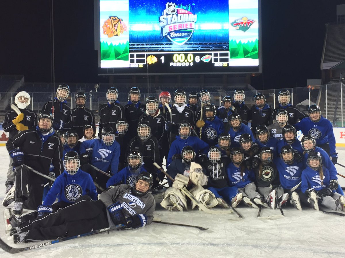 EVHSAthletics's tweet photo. Huge thanks to  @MinnHockey and @NHLNetwork for an incredible experience at the Wild Outdoor Game today! https://t.co/2SUSbxmUv7
