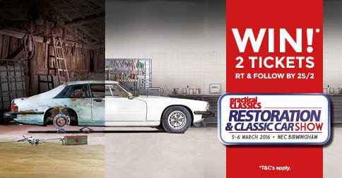 Retweet &amp; follow us by 25th Feb. You could win 2 tickets to #NECRestoShow The UK's fastest growing #ClassicCar show