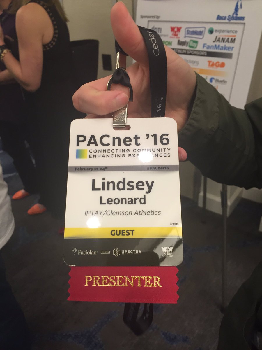 No big deal; just @IPTAY_ showing off at #PACnet16 GO @lindseyleonard !