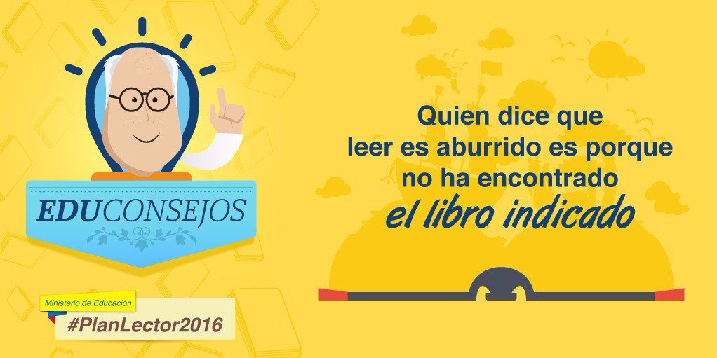 Educacion_Ec's tweet photo. Recuerda unirte con el HT #PlanLector2016 junto a @AXEA65 proponiendo u opinando sobre nuevos textos #EduConsejoEc https://t.co/hYLvBHXmtH