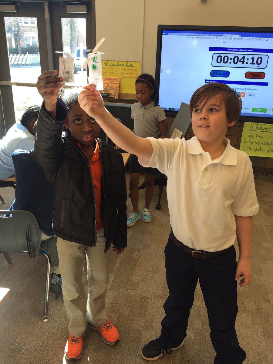 LauraRHartley's tweet image. Testing out #RosieRevereEngineer copters &amp;amp; designing one that falls slower. @andreabeaty #engineers @WBinstruction