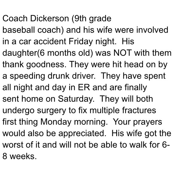 DCFCA's tweet photo. Prayers needed for CoachDickerson. #OneFamily https://t.co/RqNr8B2rhL