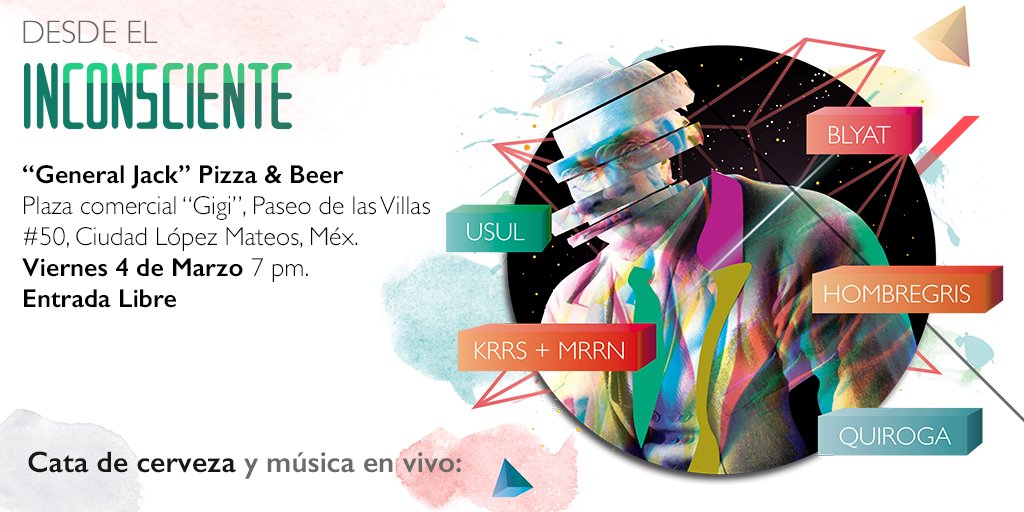 InconscienteCer's tweet photo. Cerca de ti existen artistas talentosos. En el evento #DesdeelINCONSCIENTE podrás descubrirlos. #música #cerveza https://t.co/jFvmmex9Jj