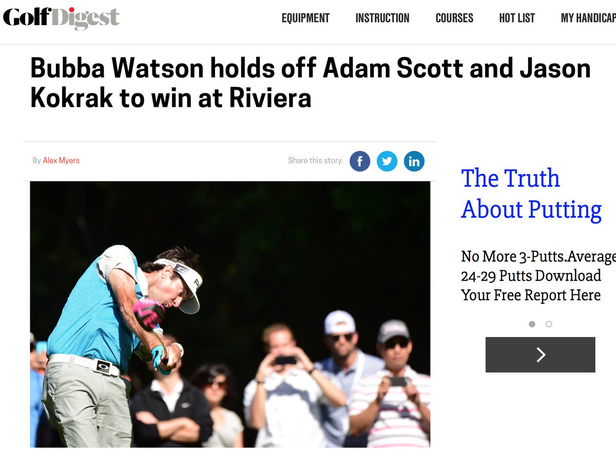 Gran triunfo de Bubba Watson en el Northern Trust Open!
Sera un honor tenerte en la Bridgestone America's Golf Cup