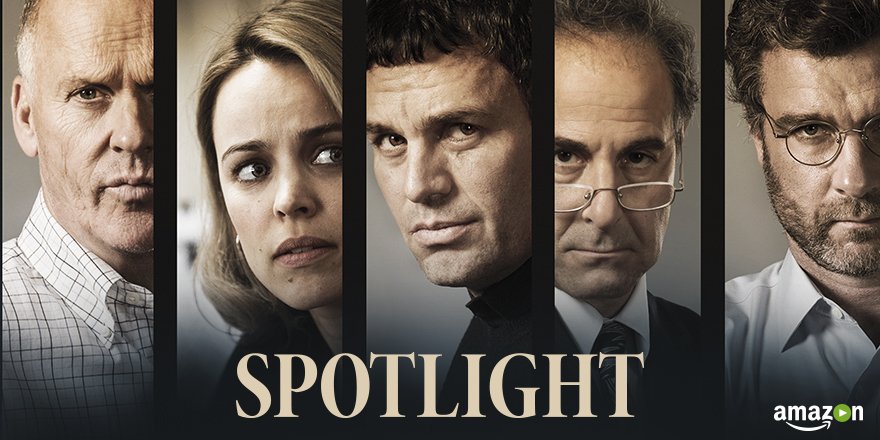 PrimeVideo's tweet photo. With six #Oscar nominations, @SpotlightMovie should definitely be on your #OscarsHomework: https://t.co/1dkBfM8d1u https://t.co/PweMJ5reGw