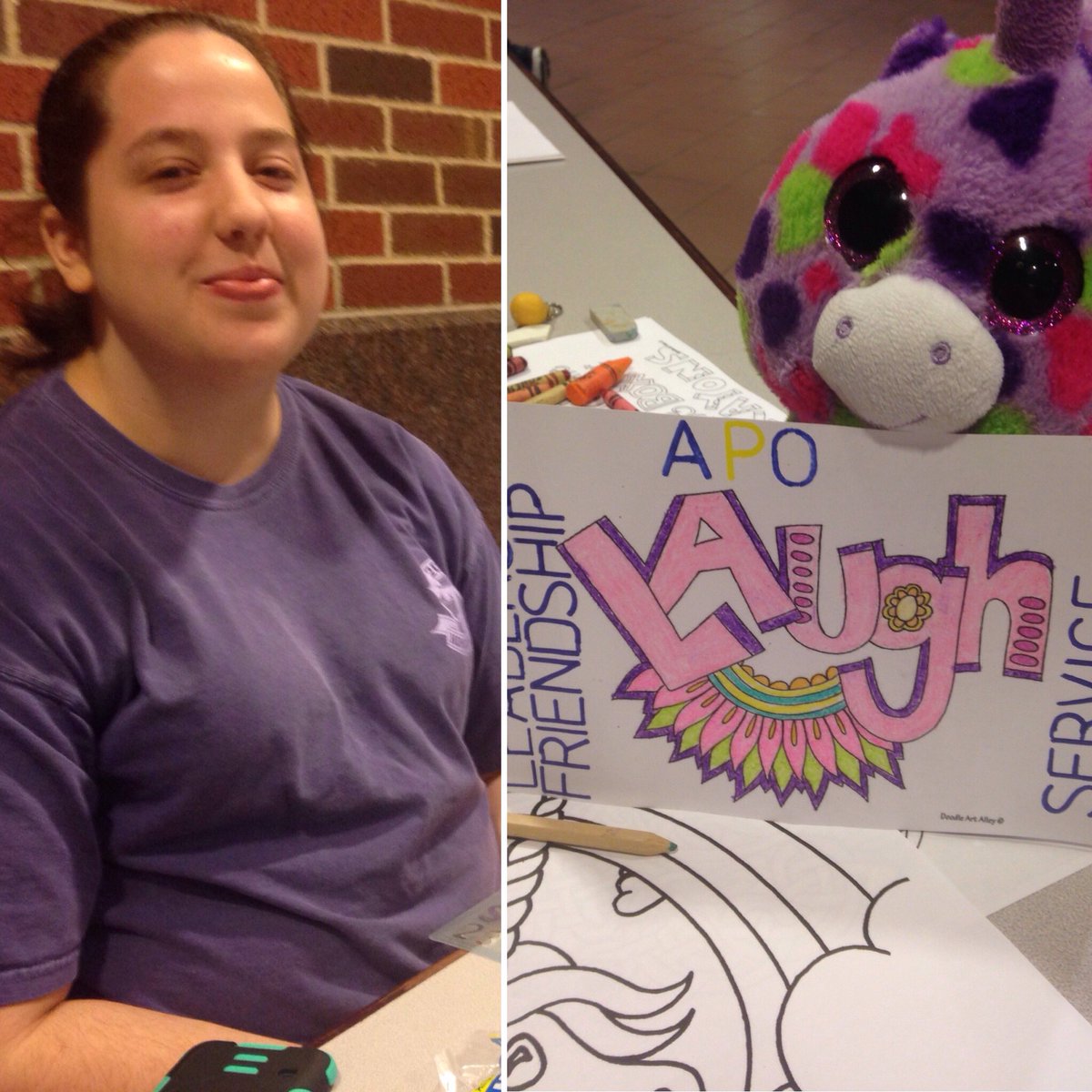 dot_spoticus's tweet photo. I got a beautiful picture from @DunnihooHoo during #RAKWeek! #APhiO #coloring #apoxio #tarleton #unicornadventures https://t.co/1Xn9I9uvV8