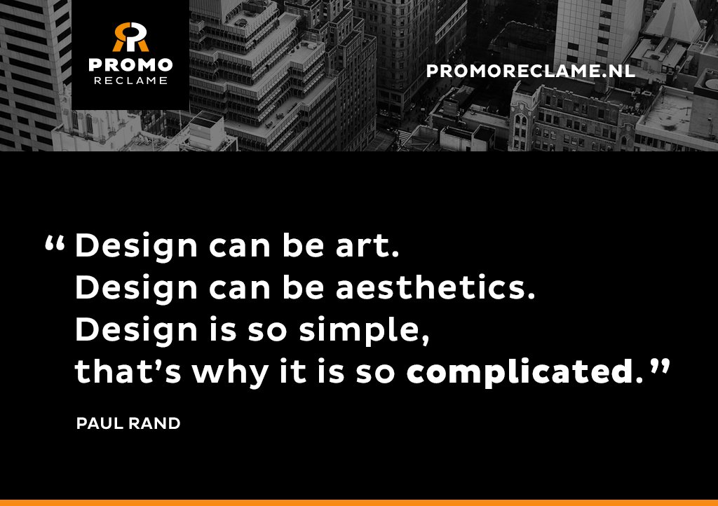 promoreclame's tweet photo. `Design can be art. Design can be aesthetics. Design is so simple, that’s why it is so complicated` - Paul Rand https://t.co/X08nRQZNmR