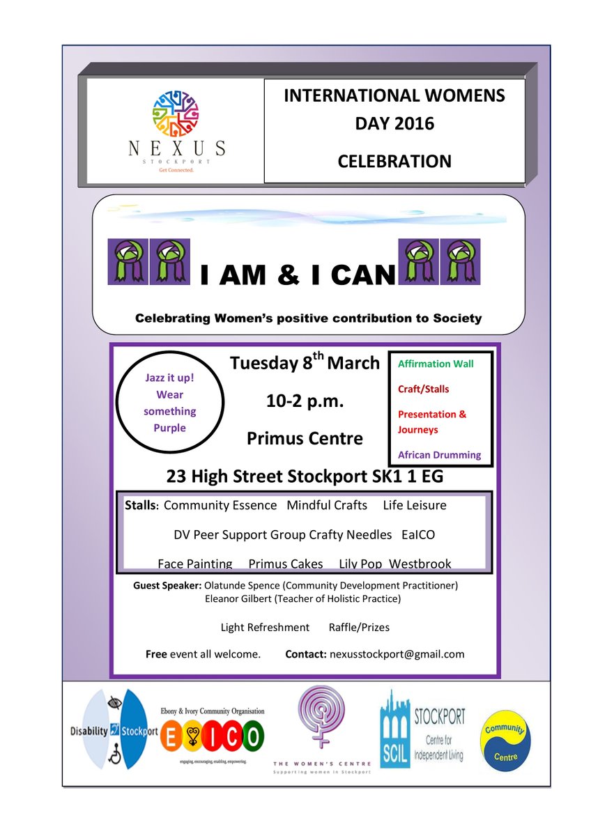Nexus is Celebrating and raising awareness - #InternationalWomensDay March 8th, 2016 Get Connected <a href="/ManchesterIWD/">💚ManchesterIWD💜</a>