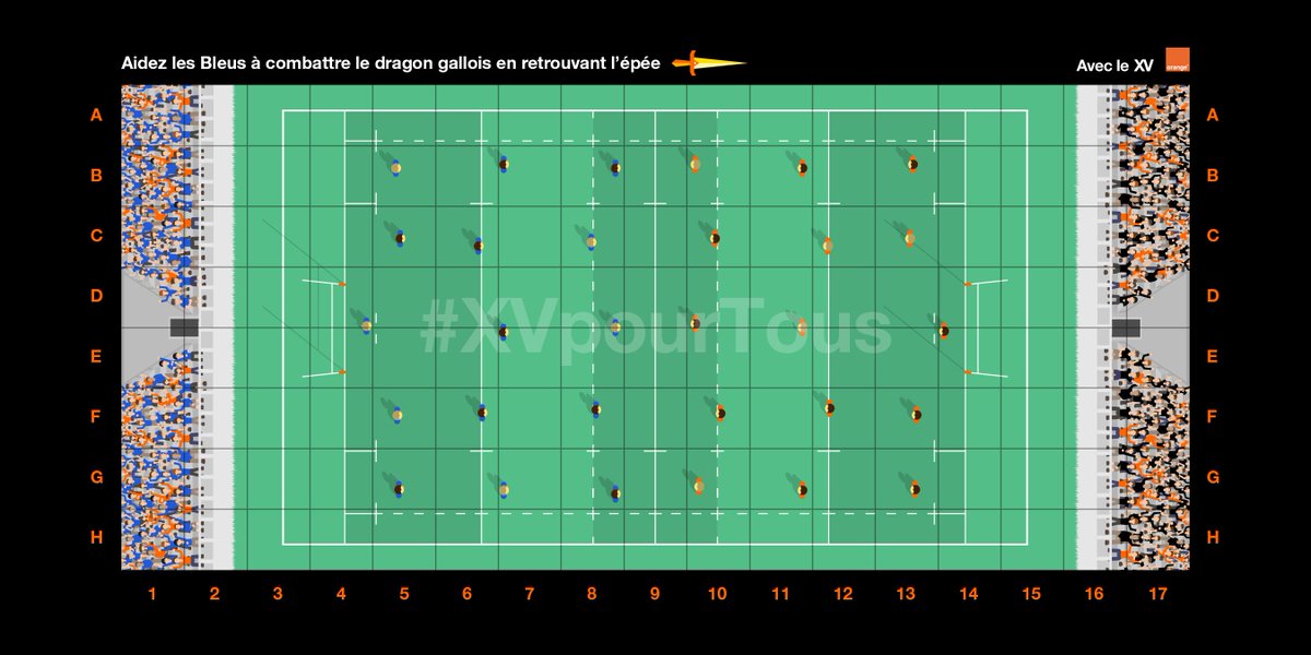 Trouvez l'épée et tentez de gagner des maillots, ballons #XVdeFrance + livre @GueulesduRugby ! #XVpourTous #PDGFRA