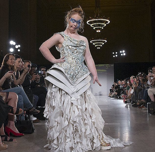 Madeline, a model with Down's syndrome, returns to New York Fashion Week: dailym.ai/1Tun879 #NYFW <a href="/MailOnline/">Mail Online</a>