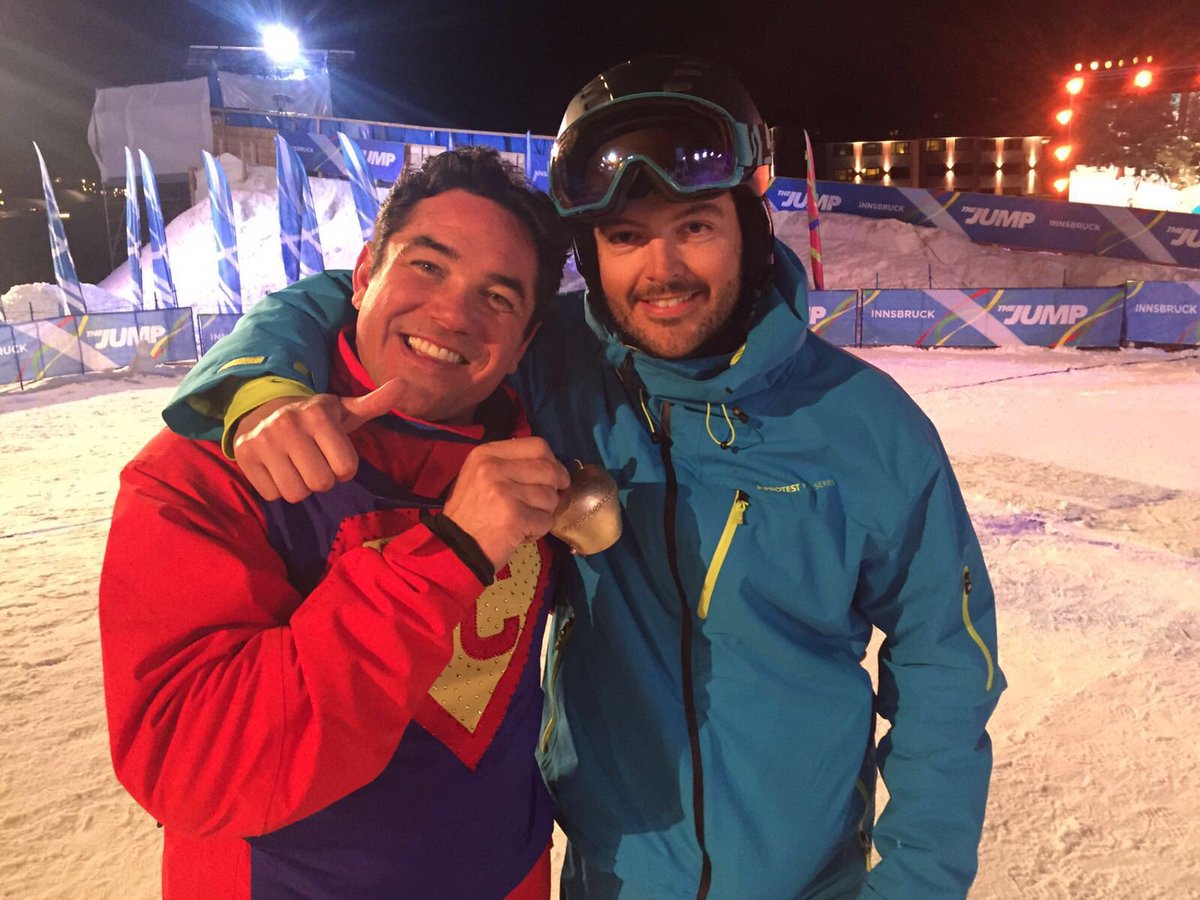 Deancain's tweet photo. @TheSkiAcademy you guys have taught me so well!  Thank you for my 2nd cowbell!! @tomlski #TheJump @channel4 #moguls https://t.co/9Q45rHs0Qx