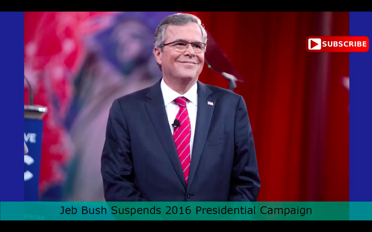 news_nuts's tweet photo. #JebBush Suspends 2016 #PresidentialCampaign. Watch more https://t.co/6FRikR1h10 https://t.co/tQ1CNmhebr