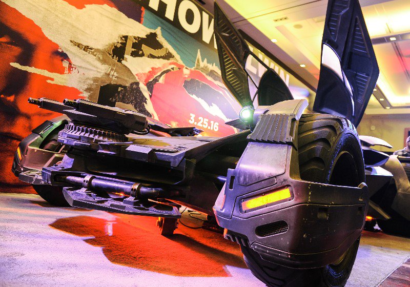 MovieSourceNews's tweet photo. Batmobile from Batman v Superman at the Metro Toronto Convention Centre, Toronto -Photo by George Pimentel/WireImage https://t.co/Kss3opAMro