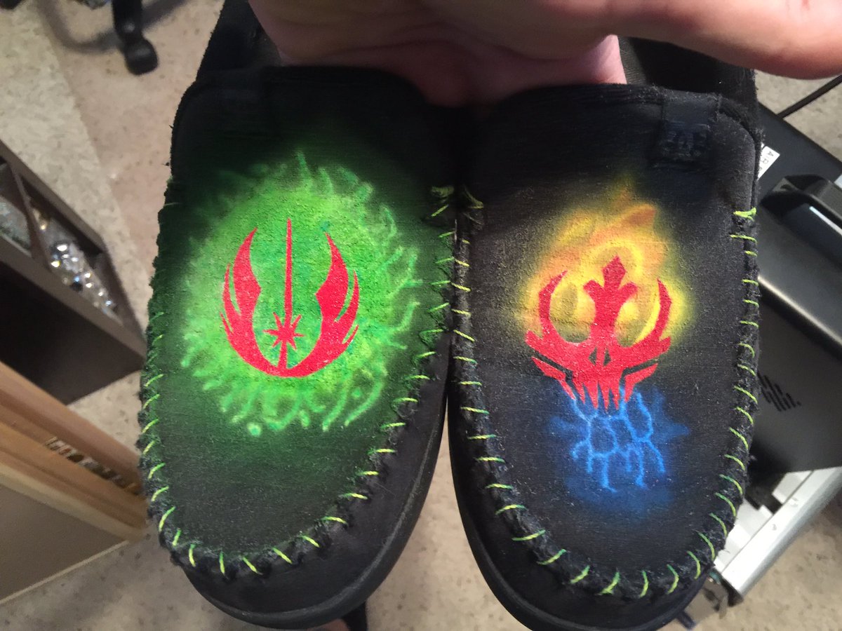 DC Villians got some custom color. For best results paint on a new pair. Less crevices to contend with.