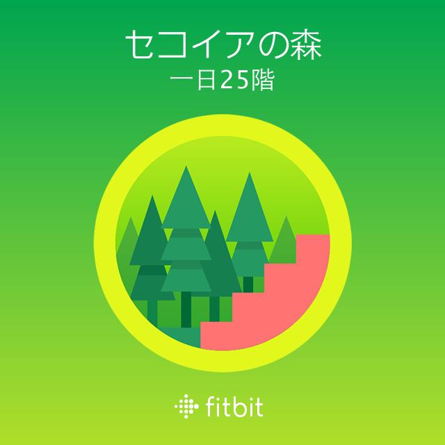 Goldenbaum's tweet image. 25階を登ってセコイアの森バッジを獲得！#Fitbit