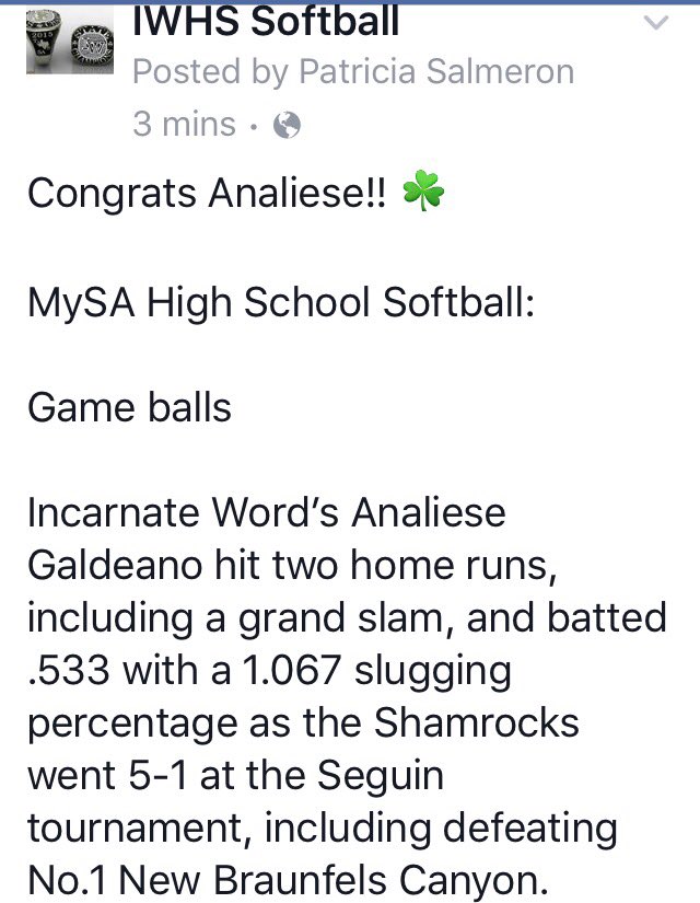 IwhsSoftball's tweet photo. #ShamrockPride ☘ @analiese_g20 https://t.co/dSsEWpIeJd